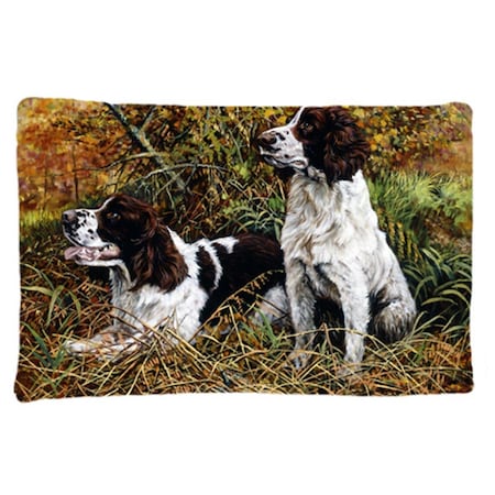 Jensendistributionservices Two Springer Spaniels in the Grasses Fabric Standard Pillowcase MI2557558